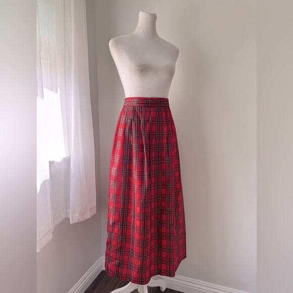 Holiday VTG 1980s Worthington Tartan Plaid Tagetta Pleated Skirt 18 18T Pockets - Picture 1 of 10